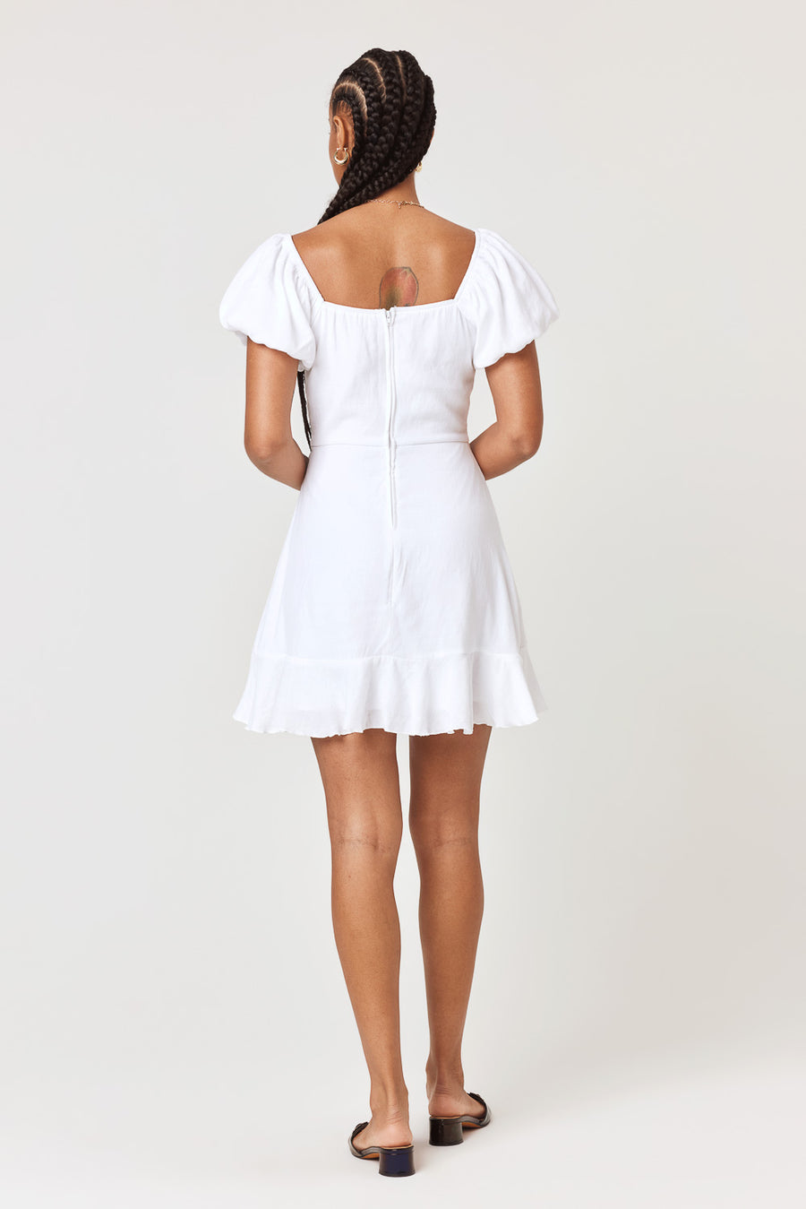 White Puff Sleeve Wrap Dress - Trixxi Clothing