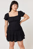 Black Ruched Waist Tier Dress - Trixxi Clothing
