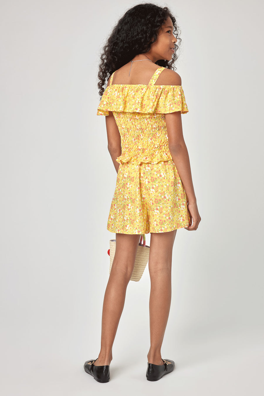 Kids Yellow Floral 2 Piece Short Set - Trixxi Clothing