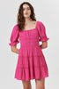 Vivacious Pink Tier Dress - Trixxi Clothing