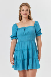 Blue Tier Dress - Trixxi Clothing