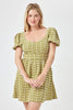 EMBROIDERED DRESS GREEN - Trixxi Clothing