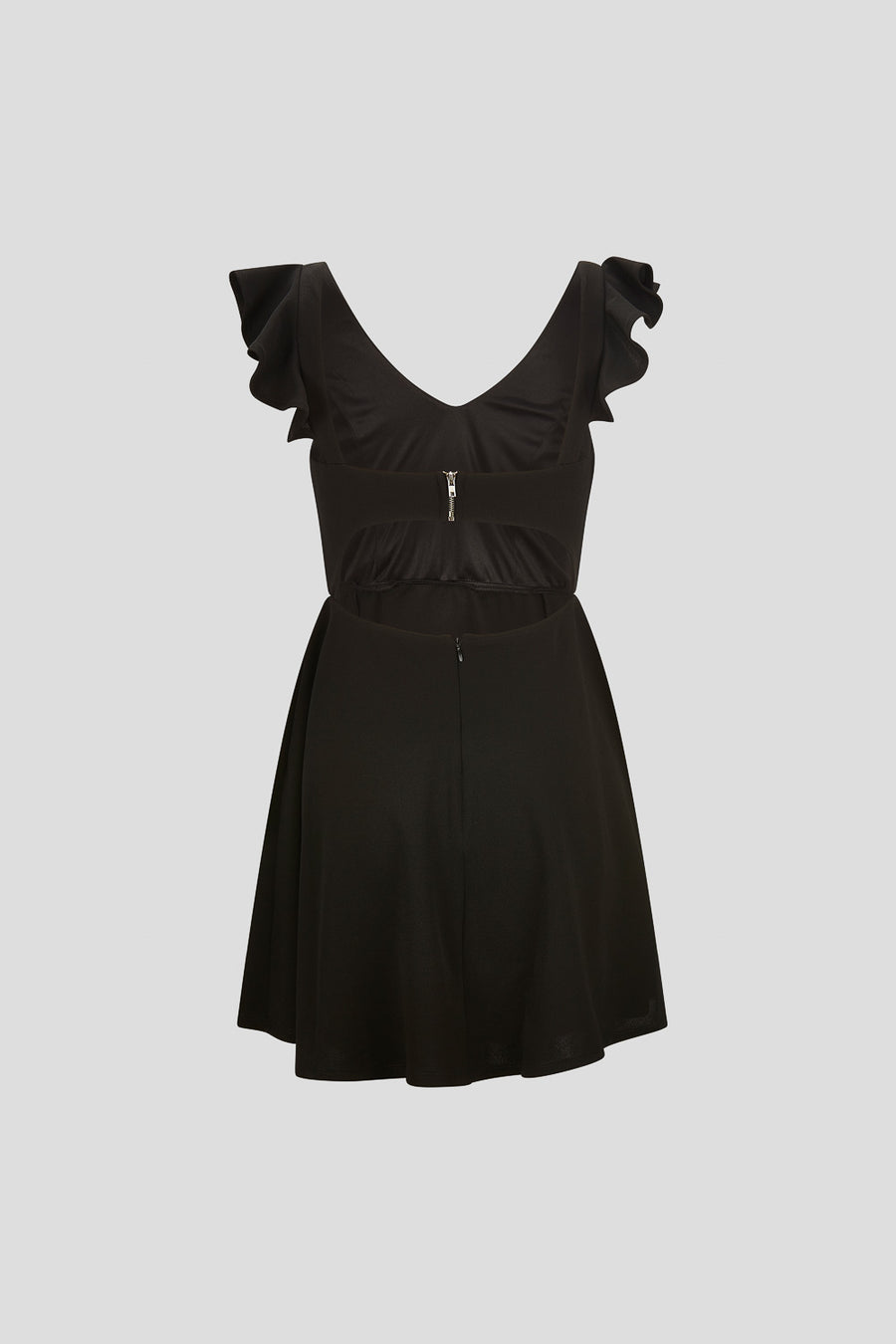 Black Flutter Sleeve Dress