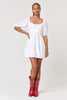 White Puff Sleeve Emma Dress - Trixxi Clothing