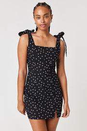 Black White Dot Slim Dress - Trixxi Clothing