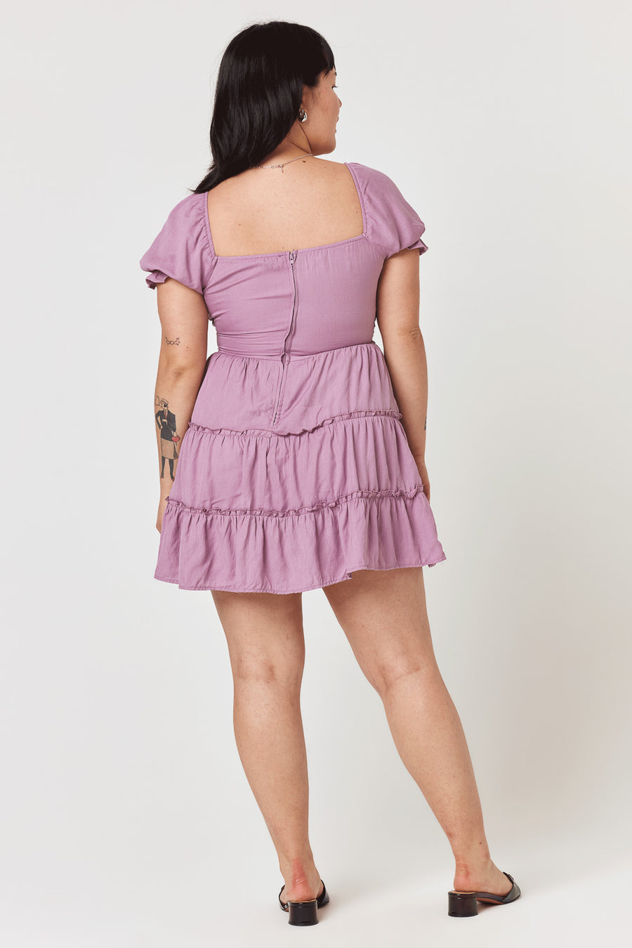 Elderberry Puff Sleeve Emma Dress - Trixxi Clothing