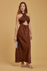 Tiramisu Cross Front Halter Midi Dress - Trixxi Clothing