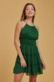 Emerald Halter Dress - Trixxi Clothing