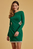 Emerald Long Sleeve Cut Out Dress - Trixxi Clothing