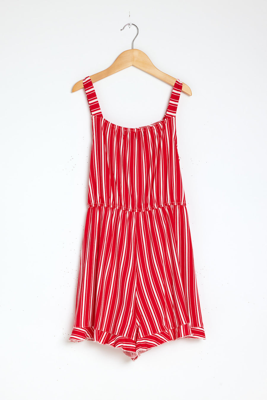 Kids Red White Stripe Knit Romper - Trixxi Clothing