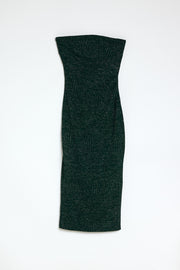 Hunter Green Strapless Midi Dress - Trixxi Clothing
