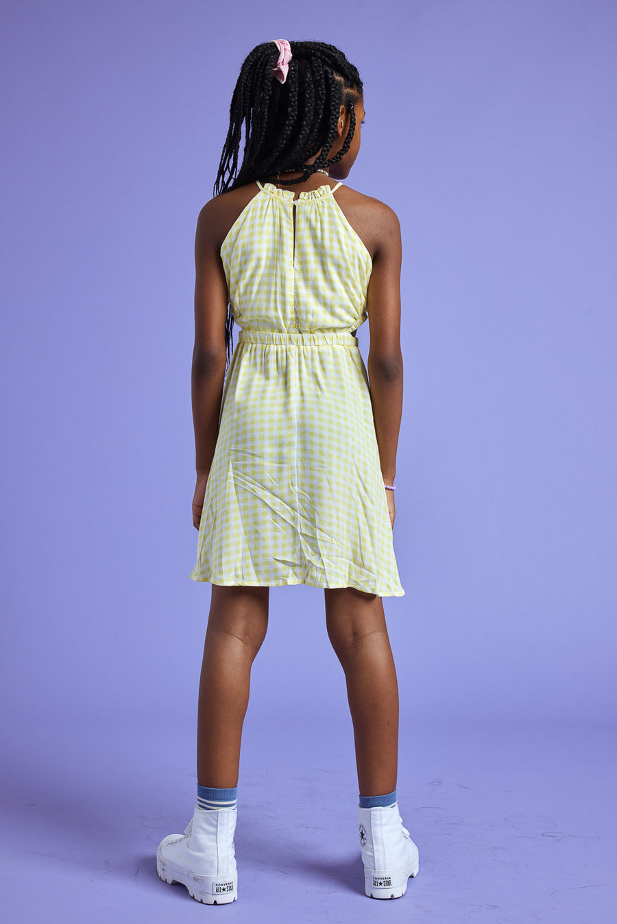 Kids Ivory Yellow Sleeveless Cutout Dress - Trixxi Clothing