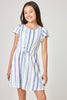 Kids White Navy Pink Flutter Sleeve Knit Dress - Trixxi Clothing