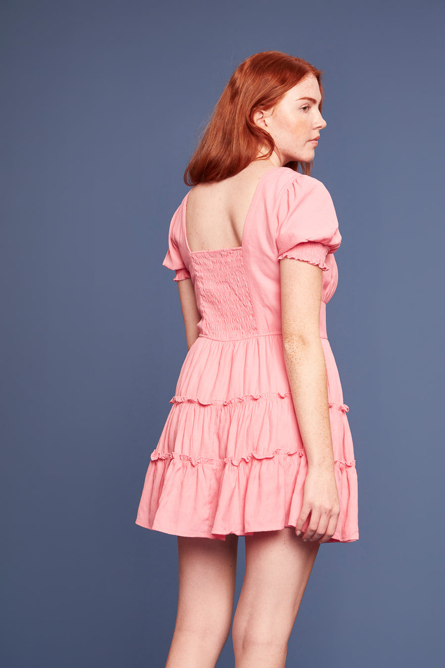 Pink Tiered Dress - Trixxi Clothing