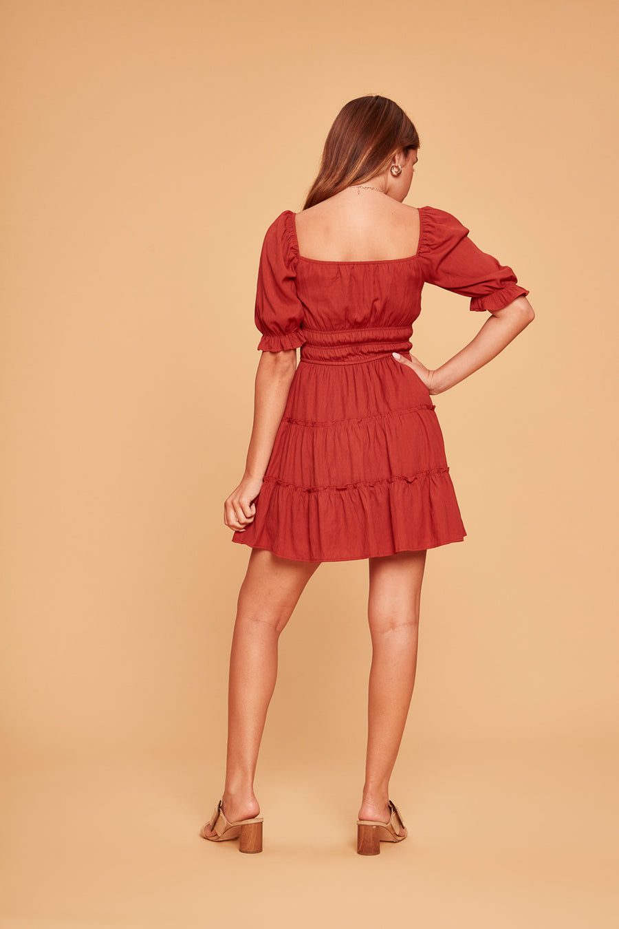 Chili Oil Red Tier Dress