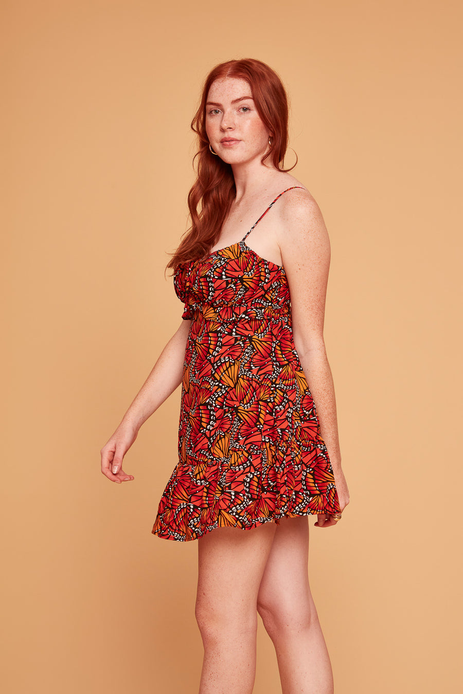 Red Butterfly Babydoll Dress