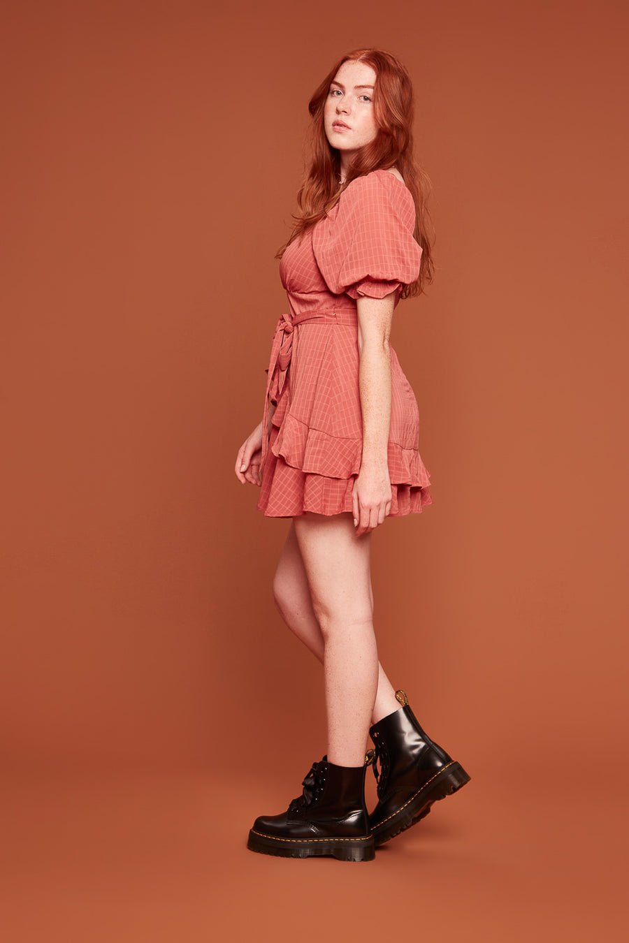 Rose Short Sleeve Ruffle Dress - Trixxi Clothing