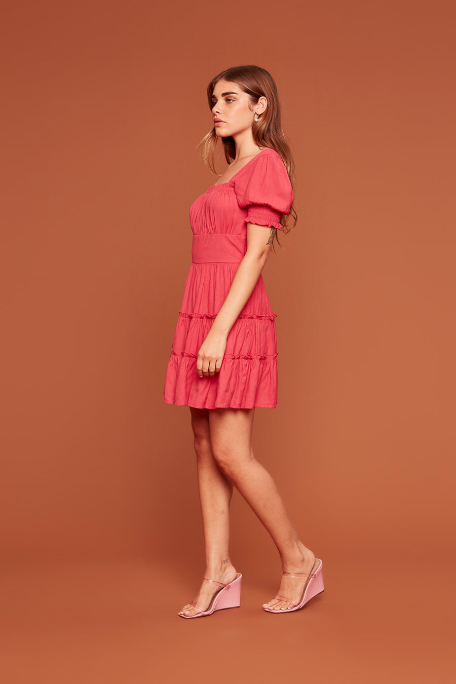 Cherry Emma Tier Dress - Trixxi Clothing