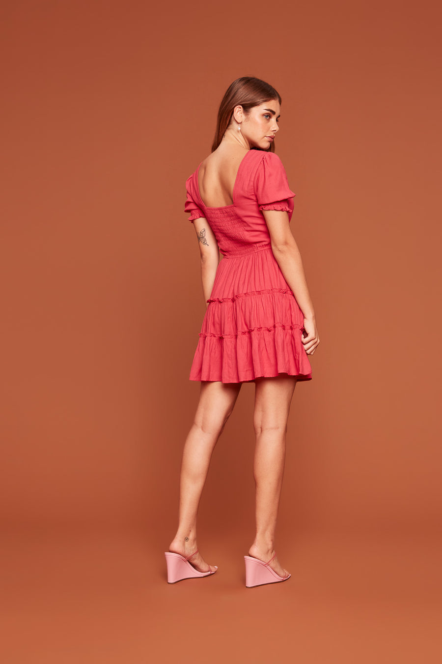 Cherry Emma Tier Dress - Trixxi Clothing