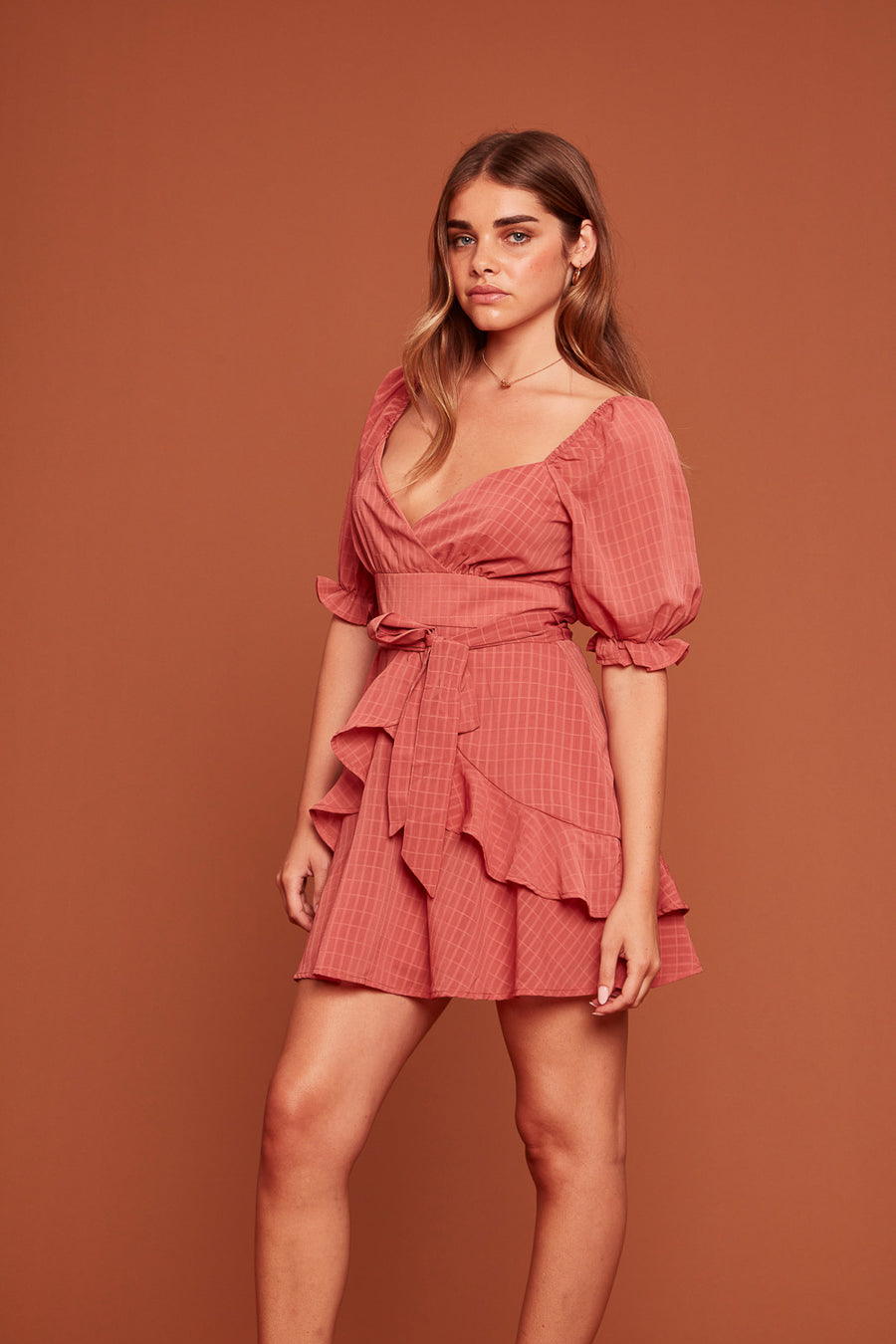Rose Short Sleeve Ruffle Dress - Trixxi Clothing
