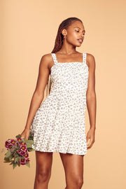 White Floral Tiered Dress - Trixxi Clothing