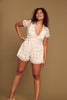 Ivory Floral Ruffle Romper - Trixxi Clothing