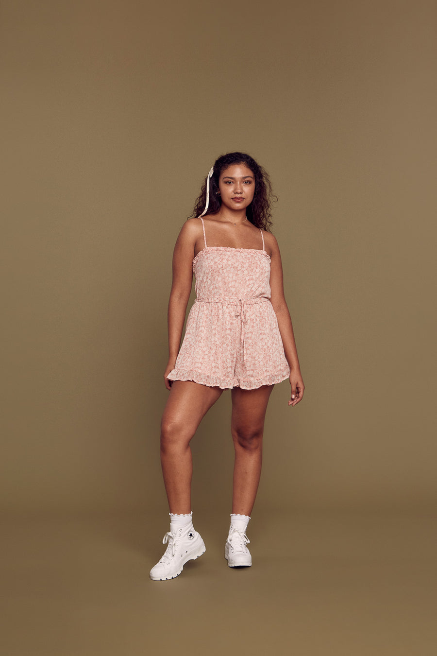 Pink Floral Romper