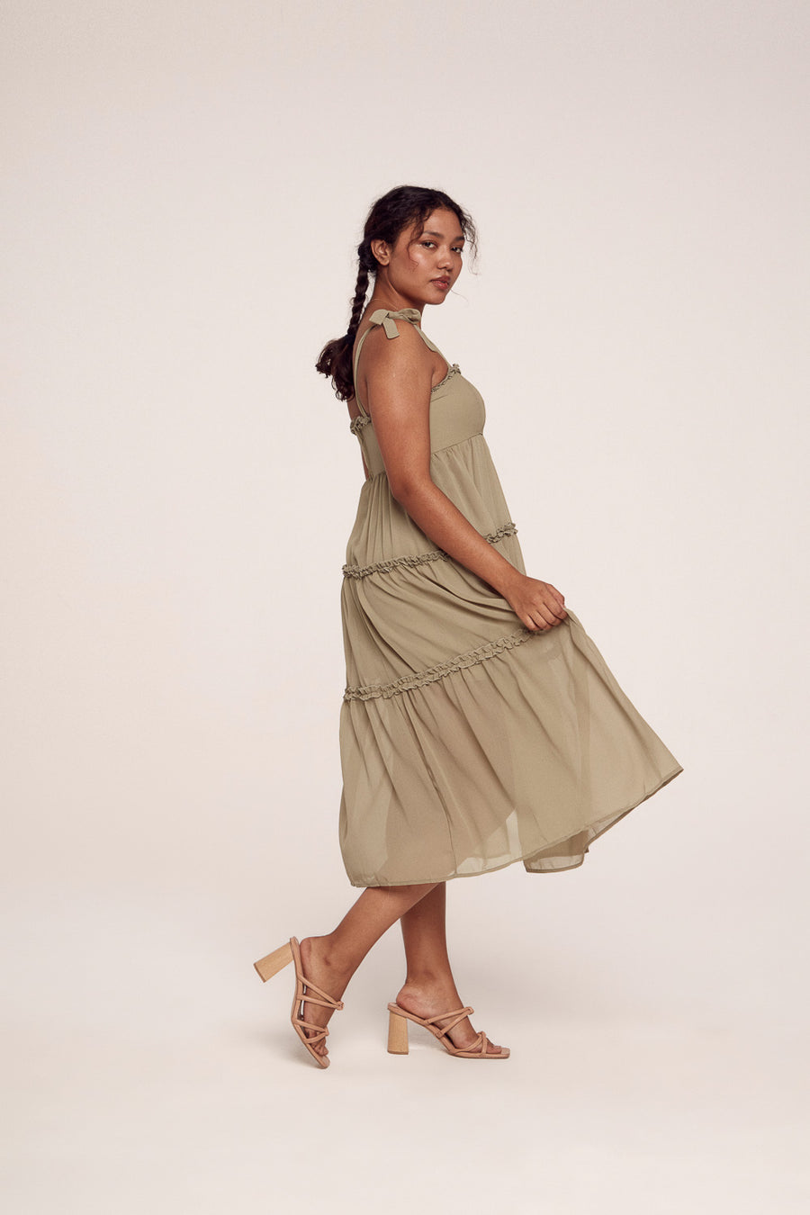 Olive Midi Dress - Trixxi Clothing