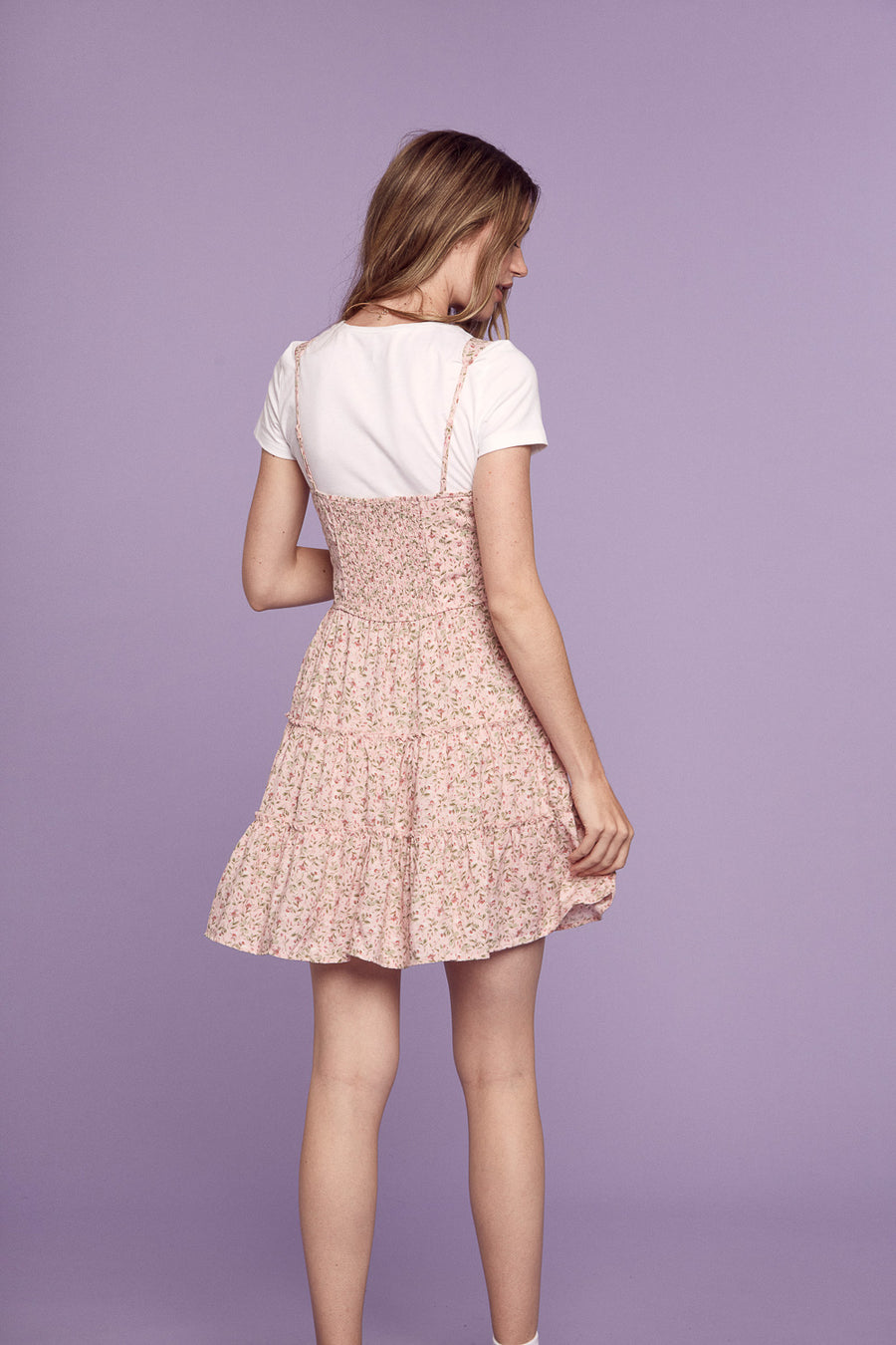 Spring Floral Tiered Dress - Trixxi Clothing