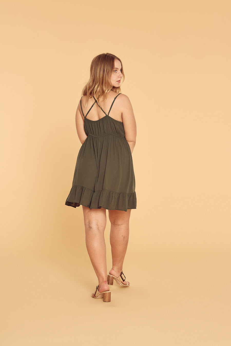 Olive Lace Bralette Dress - Trixxi Clothing