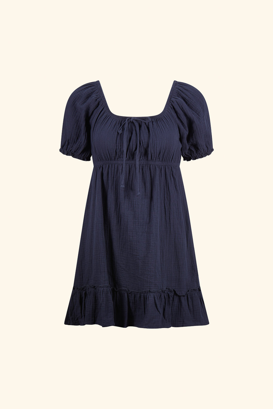 Navy Cotton Babydoll Dress - Trixxi Clothing