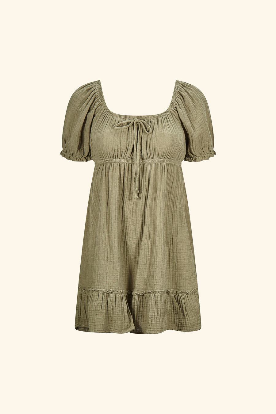 Olive Cotton Babydoll Dress - Trixxi Clothing