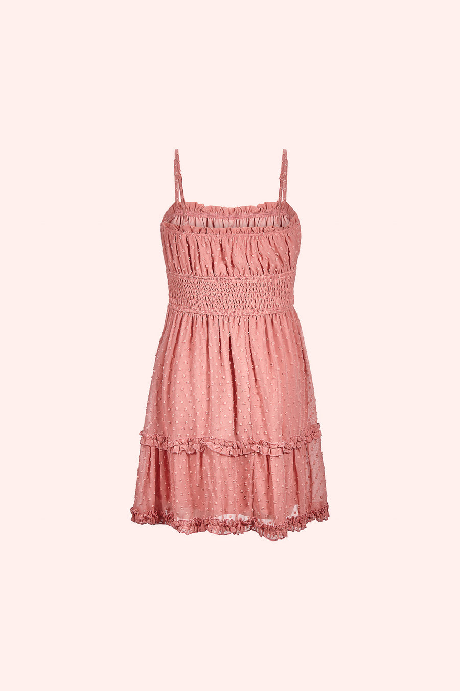 Dusty Rose Smocked Dress - Trixxi Clothing