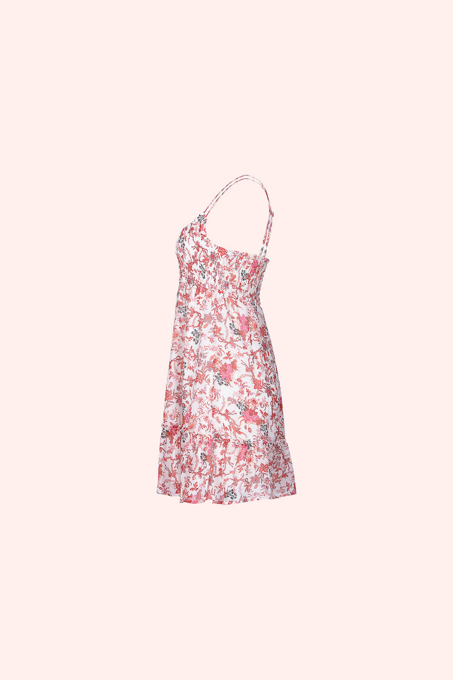 Pink Floral Smocked Dress - Trixxi Clothing