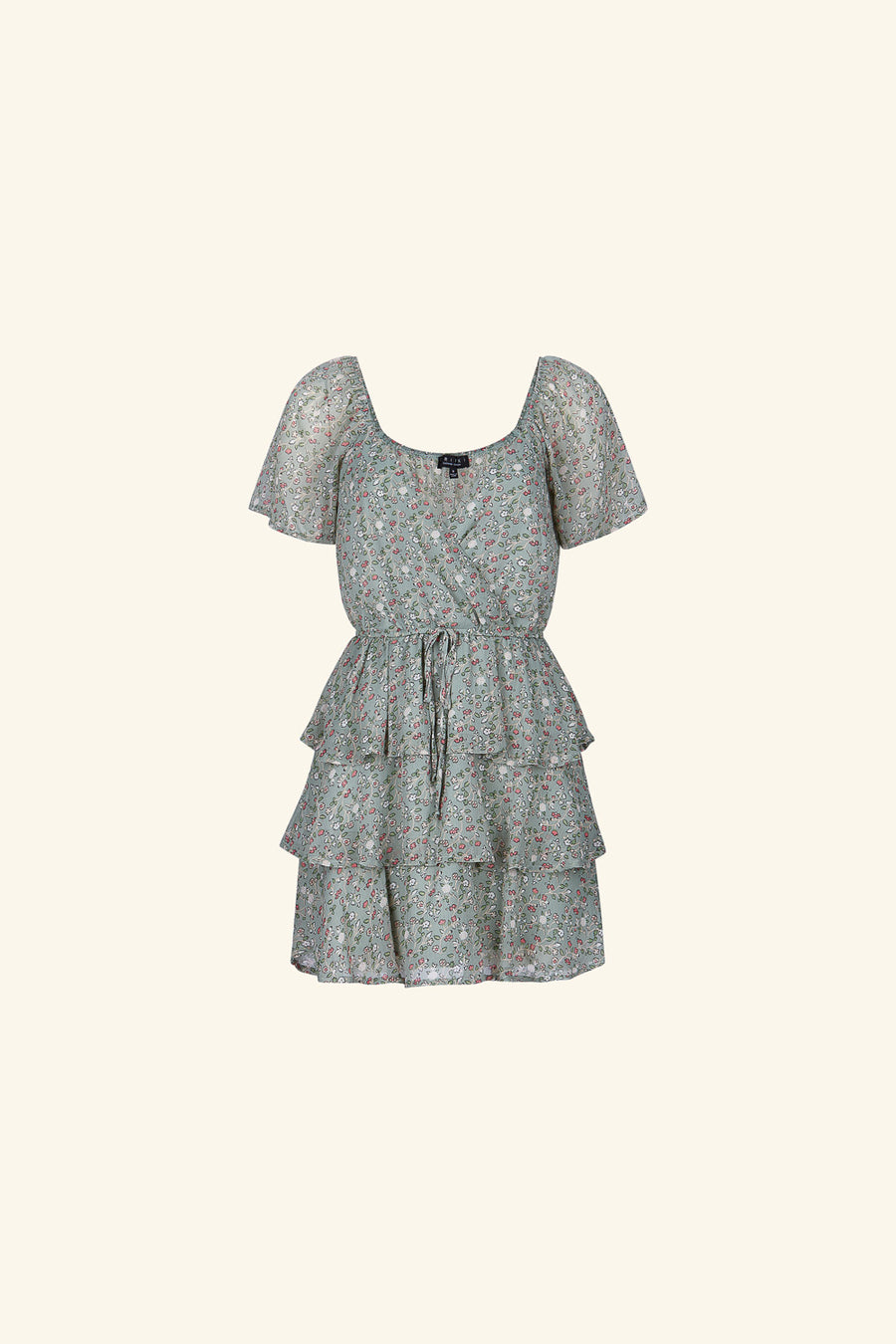 Green Floral Ruffle Dress - Trixxi Clothing