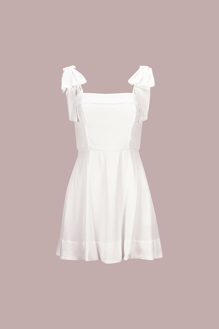 White Tie Shoulder Dress - Trixxi Clothing