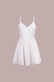 White Eyelet Ruffle Dress - Trixxi Clothing