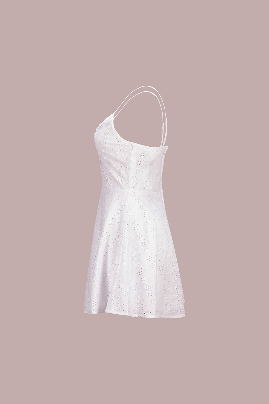 White Eyelet Ruffle Dress - Trixxi Clothing