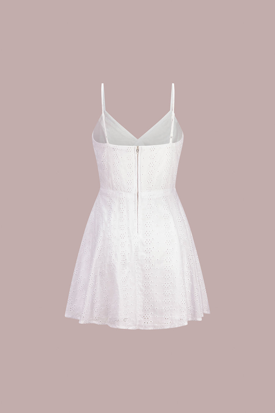 White Eyelet Ruffle Dress - Trixxi Clothing