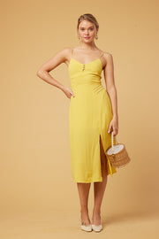 Mustard Midi Dress - Trixxi Clothing