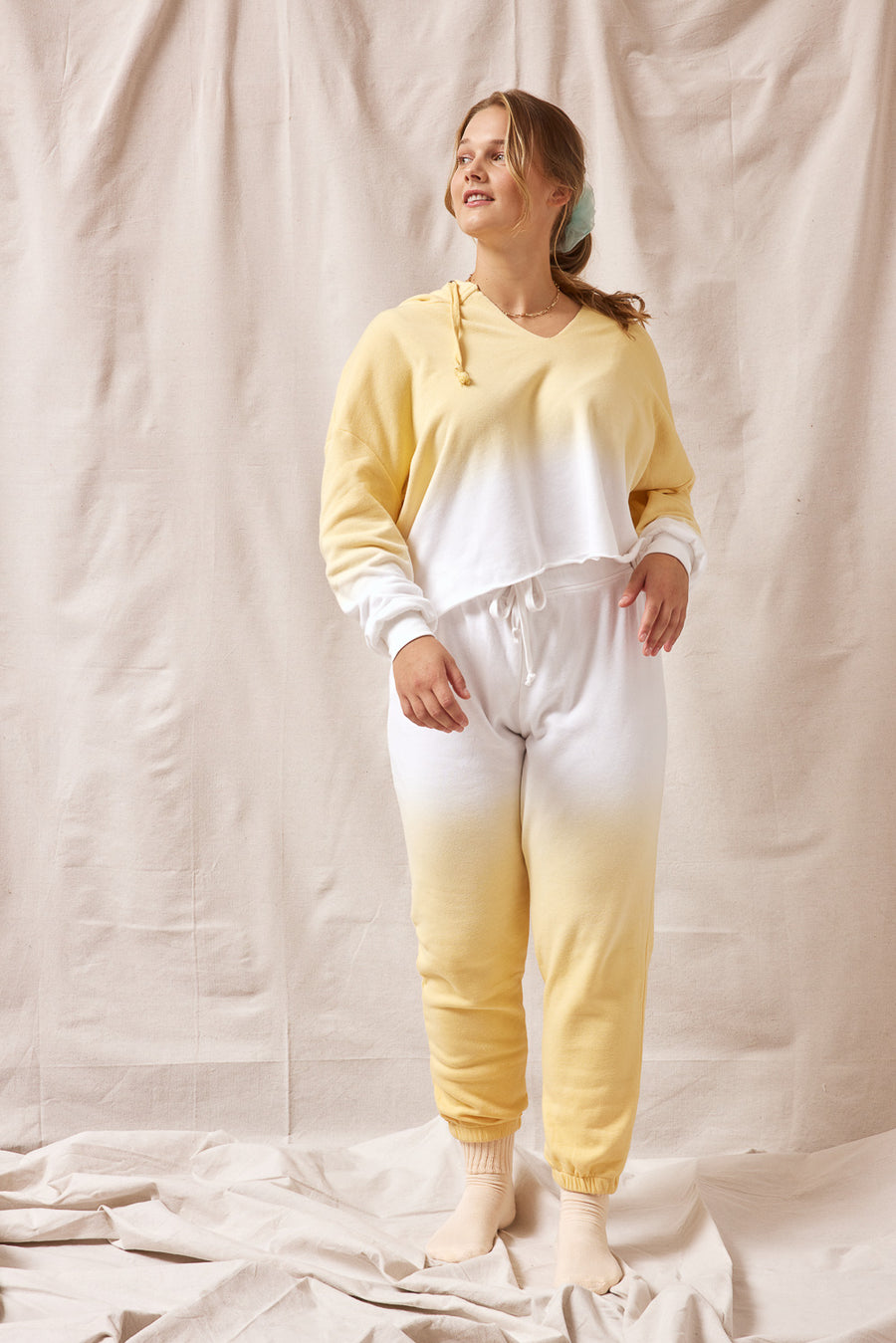 Yellow Ombre Hooded Sweatshirt - Trixxi Clothing