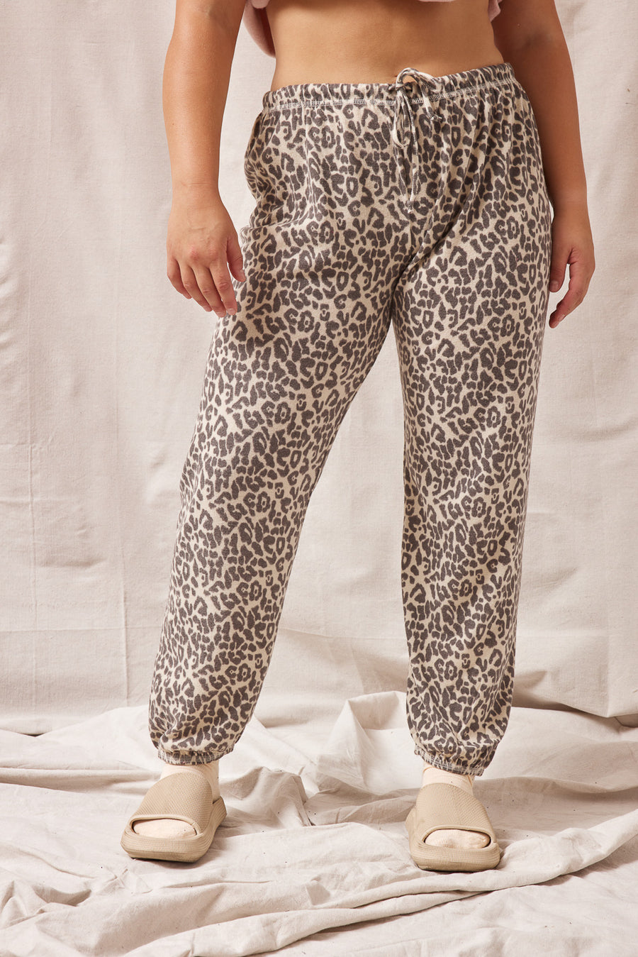 Black and Beige Leopard Joggers - Trixxi Clothing