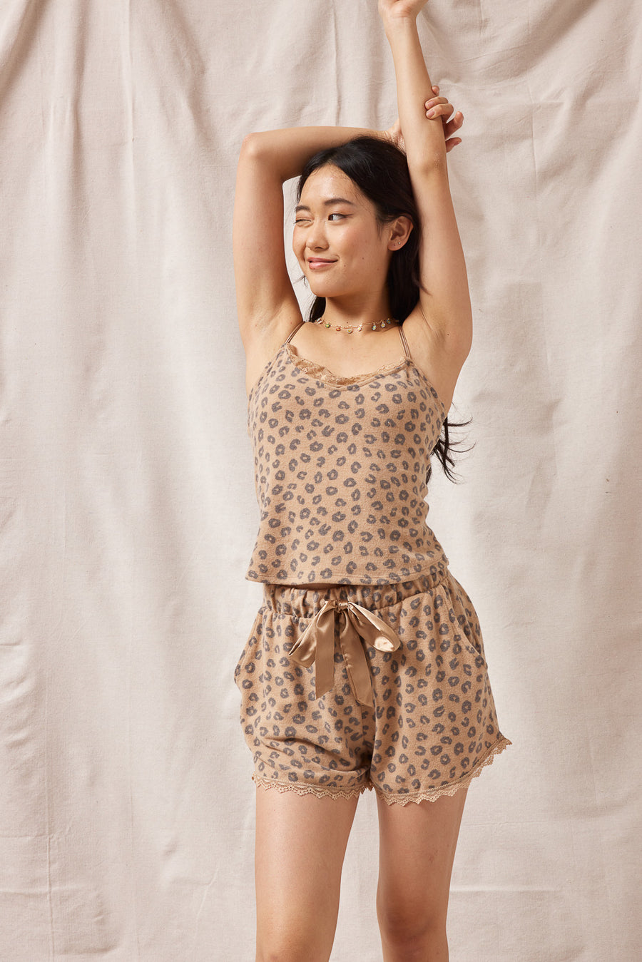 Leopard Print Lace Cami - Trixxi Clothing