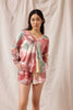 Coral Tie Dye Long Sleeve Button Up Lounge Top - Trixxi Clothing