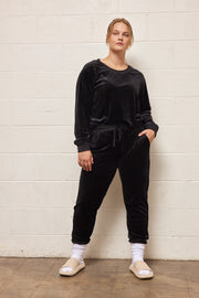 Black Velvet Pullover - Trixxi Clothing