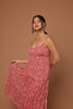 Pink Floral Midi Length Dress - Trixxi Clothing