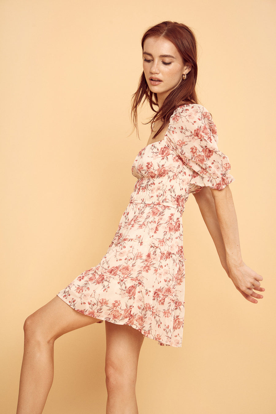 Red Floral Dress - Trixxi Clothing