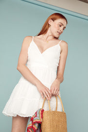 White Dot Tier Dress - Trixxi Clothing