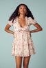 Pink Floral Ruffle Trim Dress - Trixxi Clothing