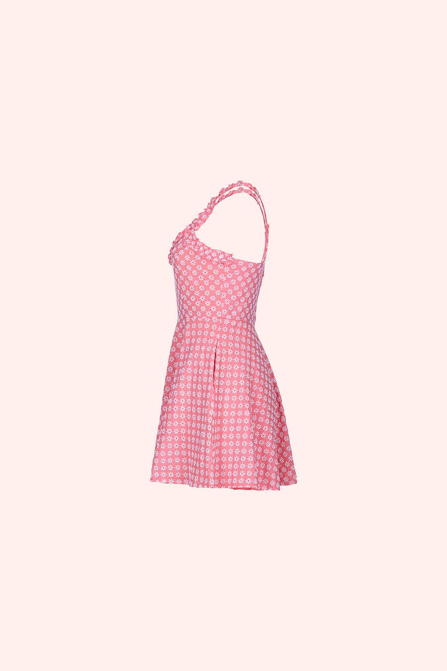 Coral Ruffle Eyelet Dress - Trixxi Clothing